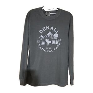 Comfort Cors Denali National Park Tshirt Size Small Gray Long Sleeves